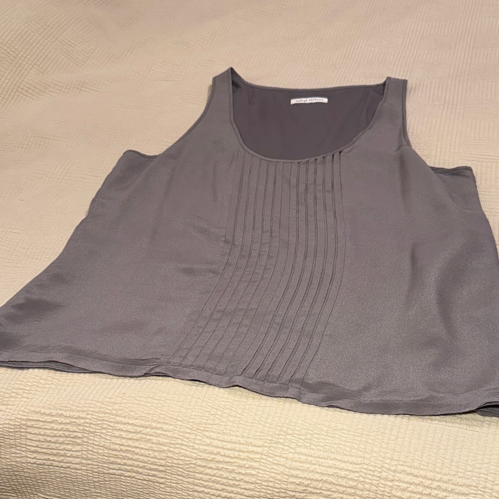 Banana Republic Gray Pleated Tank Top